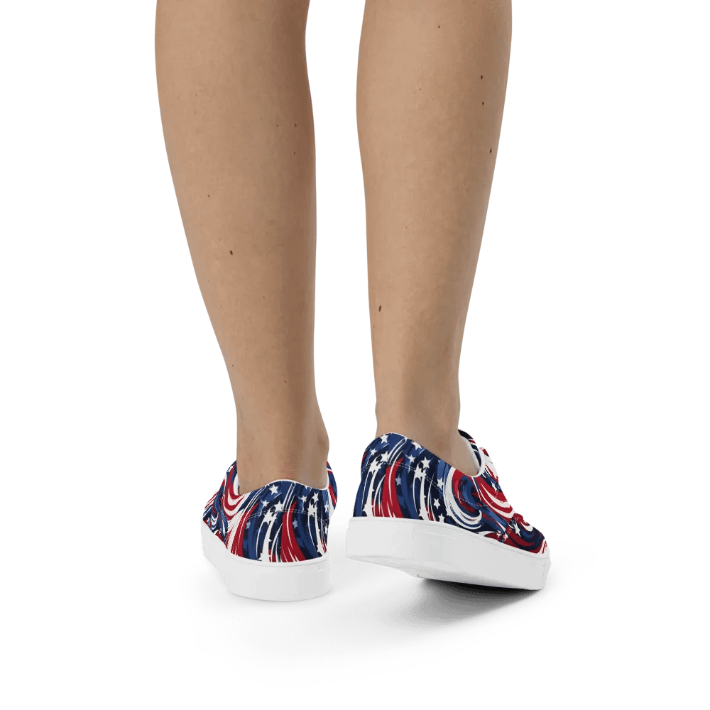 Patriotic Swirl Women's Canvas Shoes product image (11)