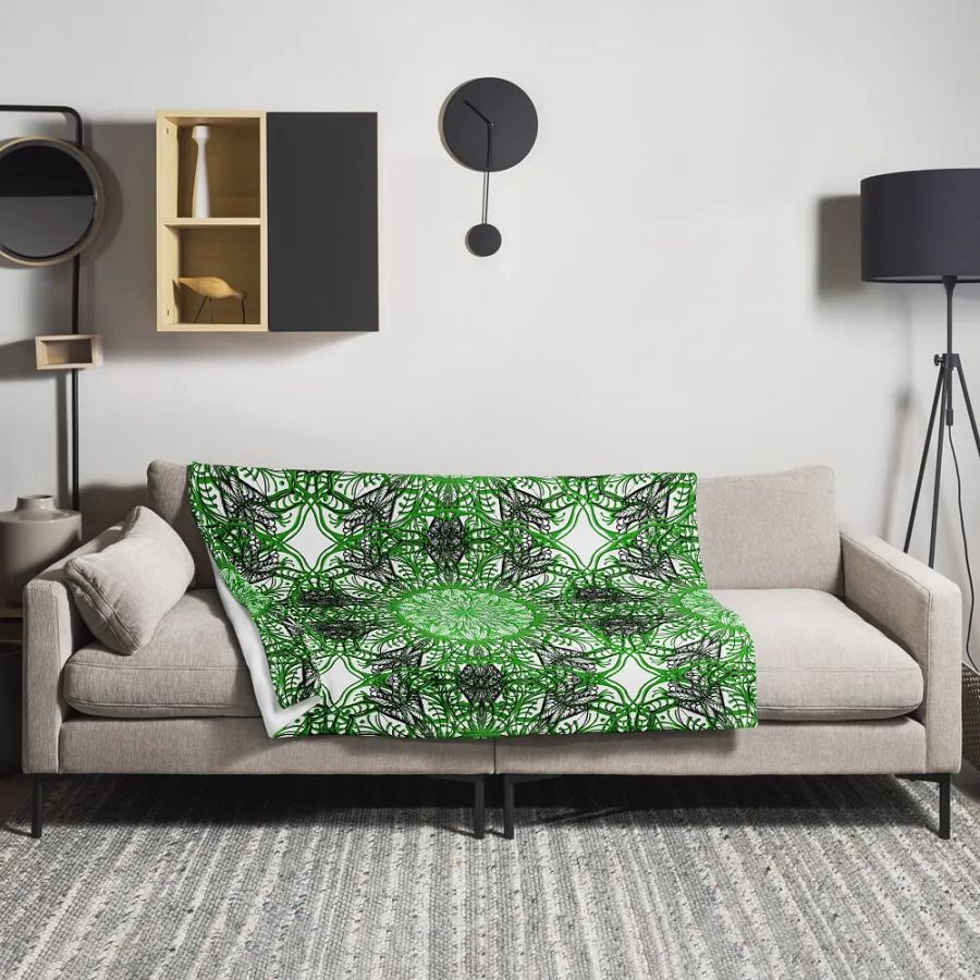 Verdant Kaleidoscope Throw Blanket product image (1)