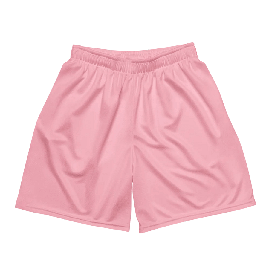 Plain Color Pink Mesh Shorts product image (3)