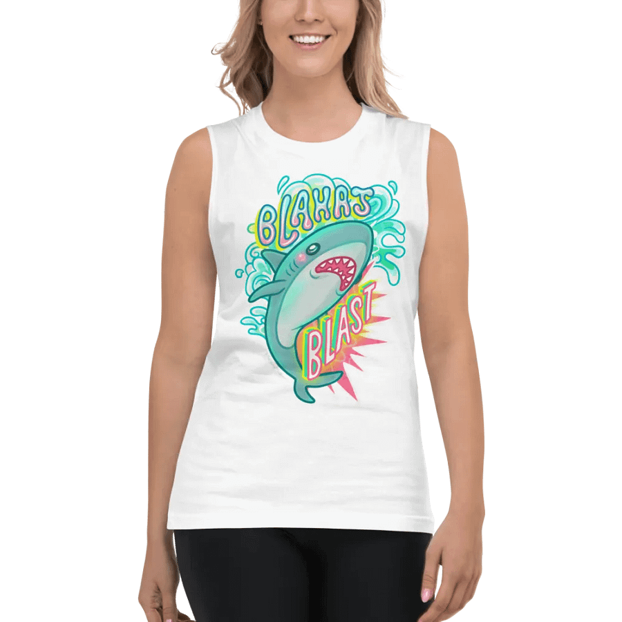 Blahaj Blast Muscle Tank product image (4)