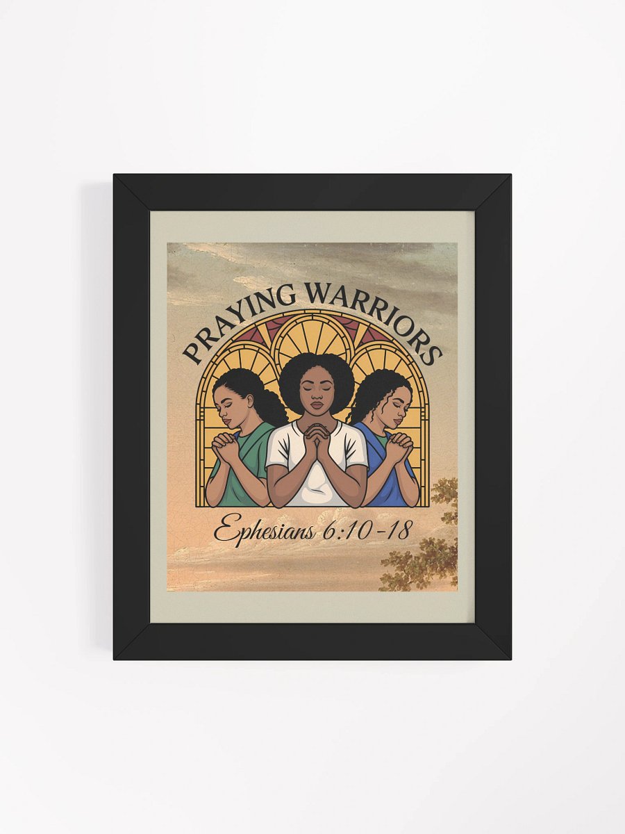 Praying Warrior's Stained Glass Christian Framed Poster product image (4)