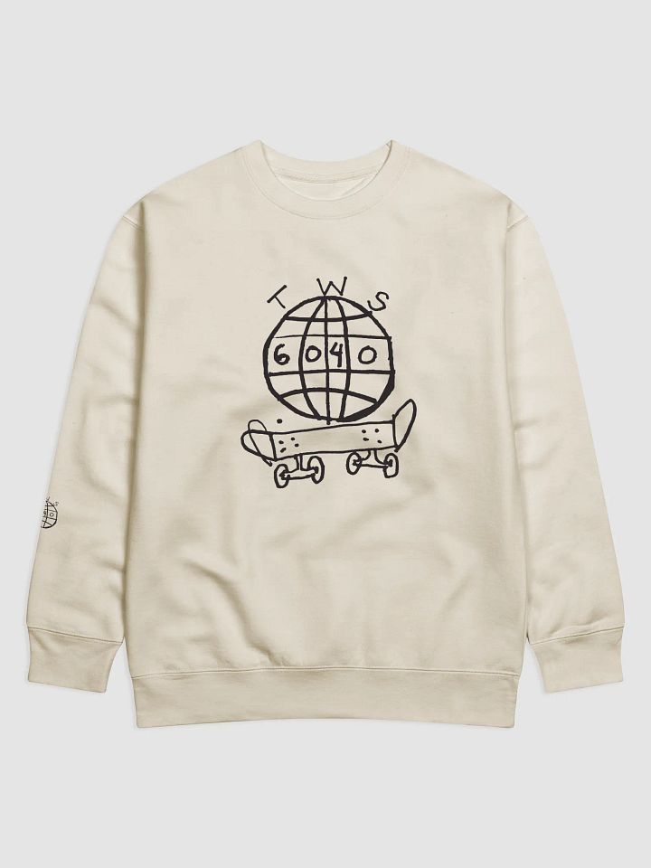 TWS x 6040 Skateboards Crew Sweatshirt #2 (Black Logo) product image (9)