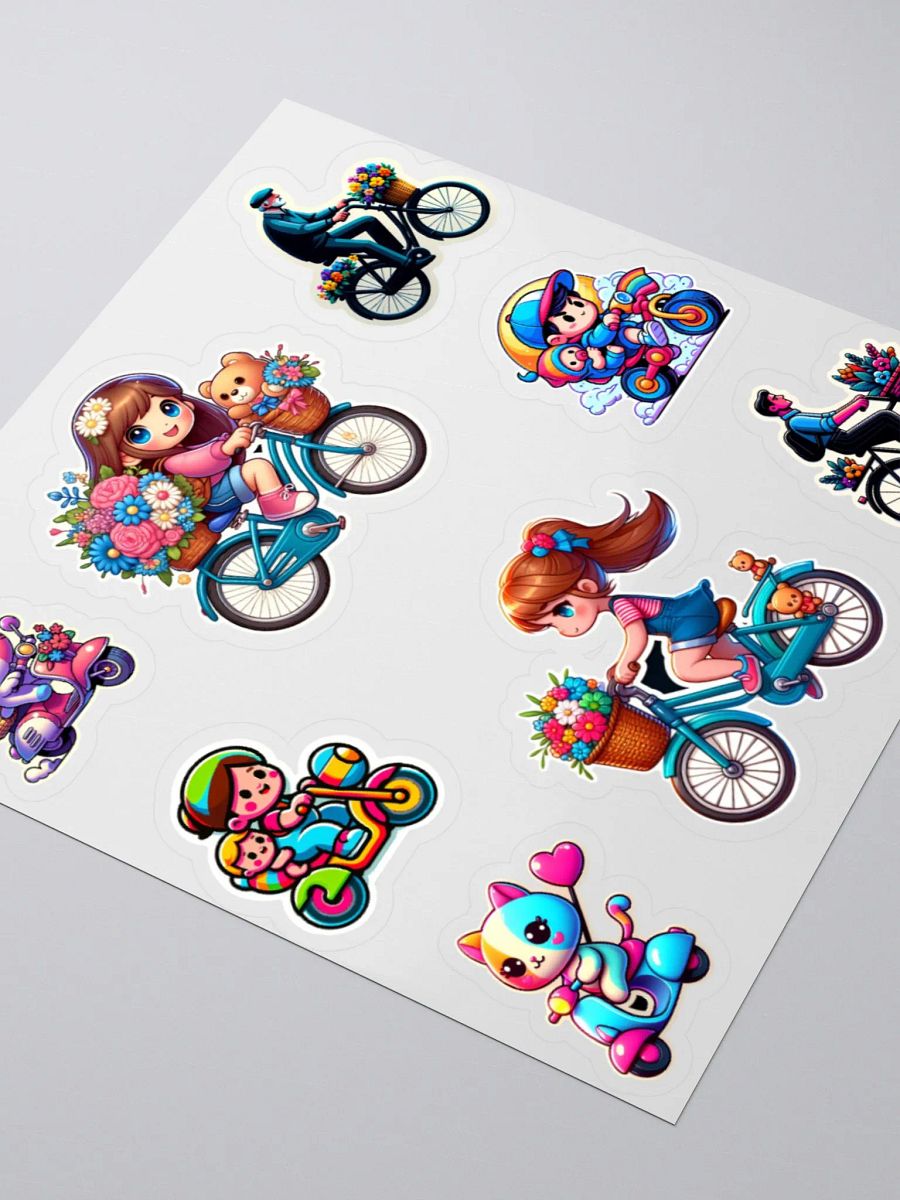 Colourful Cycling images-Kiss Cut Stickers product image (3)