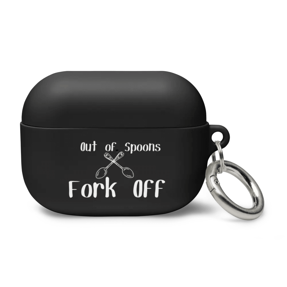 Out of Spoons, Fork Off Airpods Case - White Print product image (1)