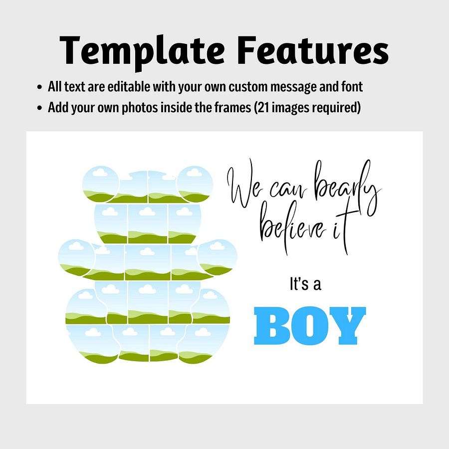 Newborn Baby (Girl/Boy) Photo Collage Canva Template product image (4)