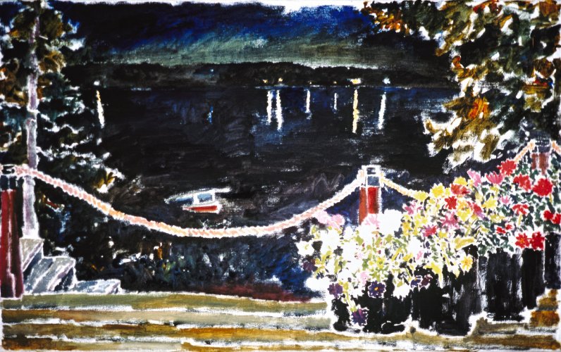 Nightview from Camano (1987) on canvas ("24 x 36") product image (1)
