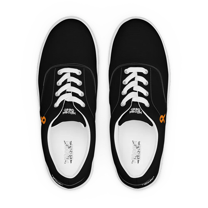 White HApex Gear White Logo Cancer Awareness Orange Ribbon. Black Women's Lace-Up Canvas Shoes product image (2)