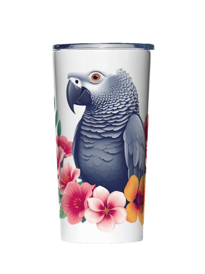 Floral African Grey 20oz Stainless Steel Tumbler product image (1)