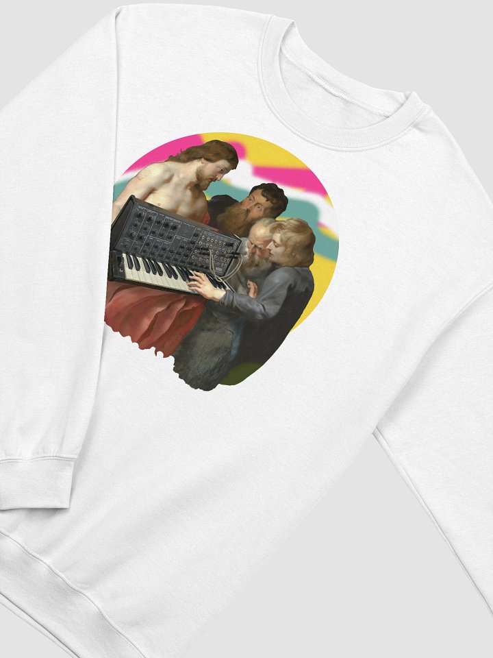 He died for our synths, by Frank Fonik (Japanese Korg MS 20) , by Frank Fonik Classic Crewneck Sweatshirt product image (1)