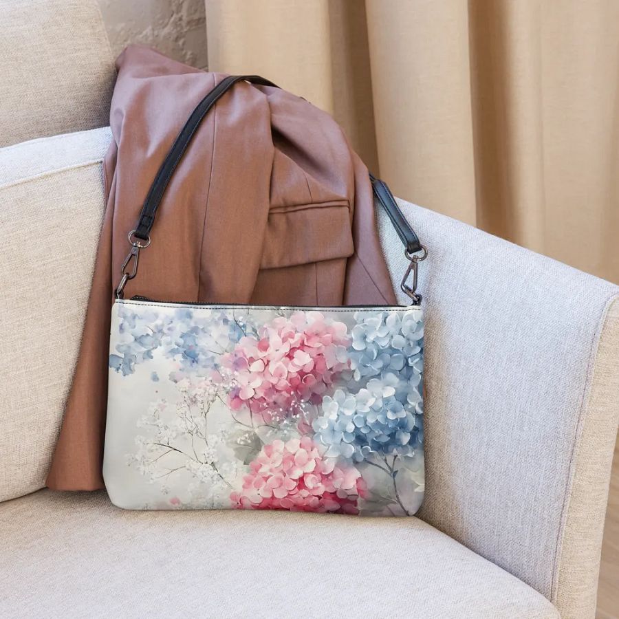 Dreamy Hydrangea All-Over Print Crossbody Bag product image (6)