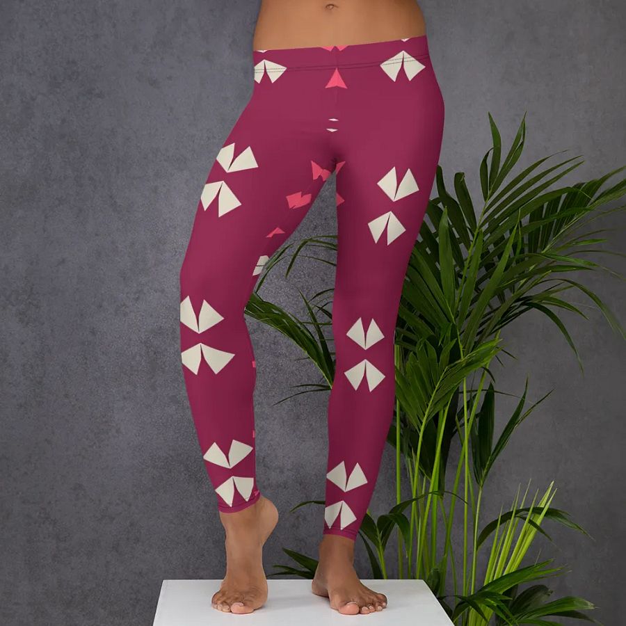 Kaleidoscopic Maroon All-Over Leggings product image (5)