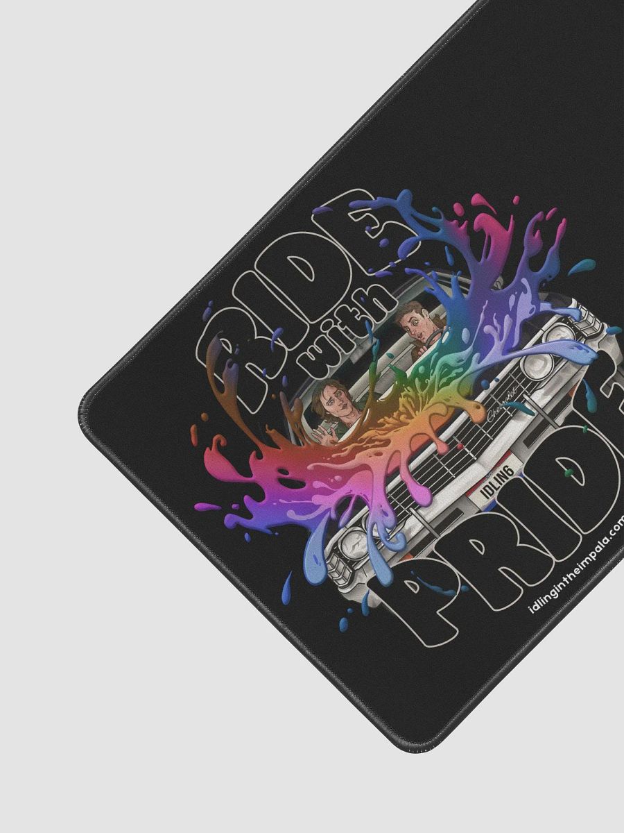 Ride with Pride 12" x 18" Black Deskmat product image (2)