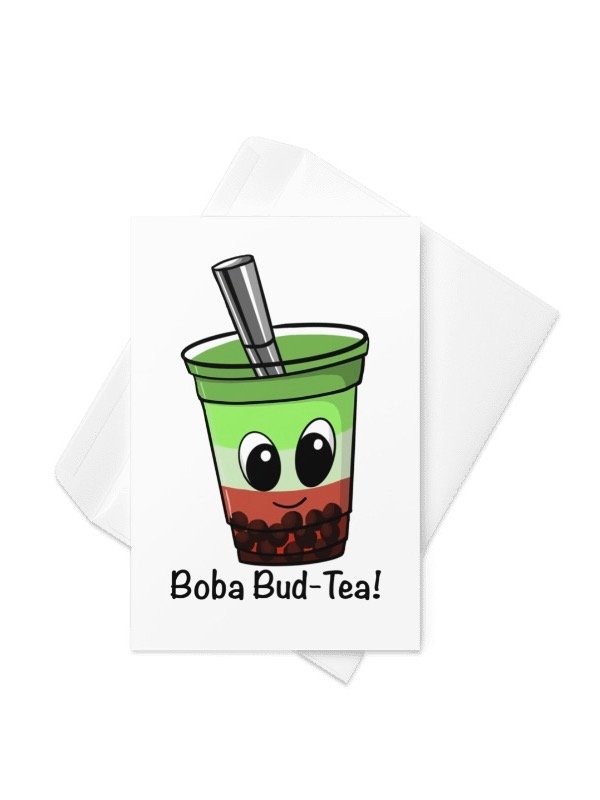 Strawberry Matcha Bud-Tea Greeting Card product image (1)