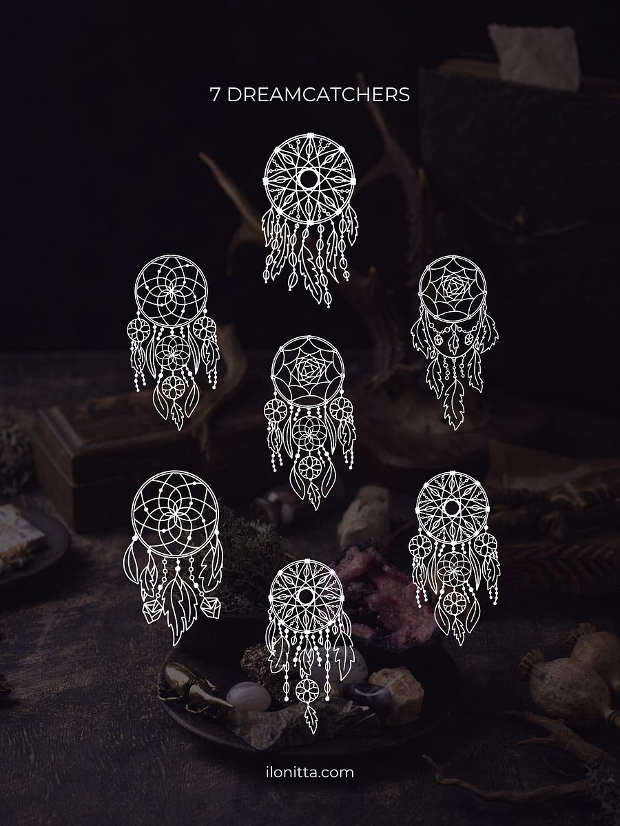Ethnic Dreamcatchers Line Art Vector product image (3)