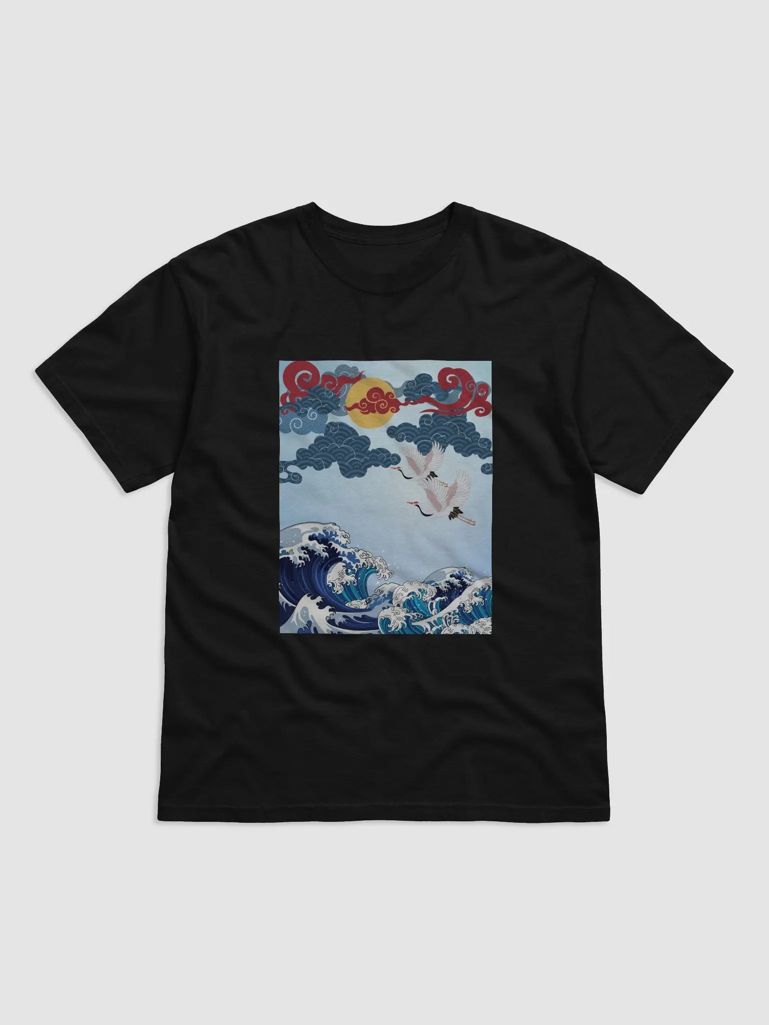 Ethereal Crane Waves T-Shirt product image (1)