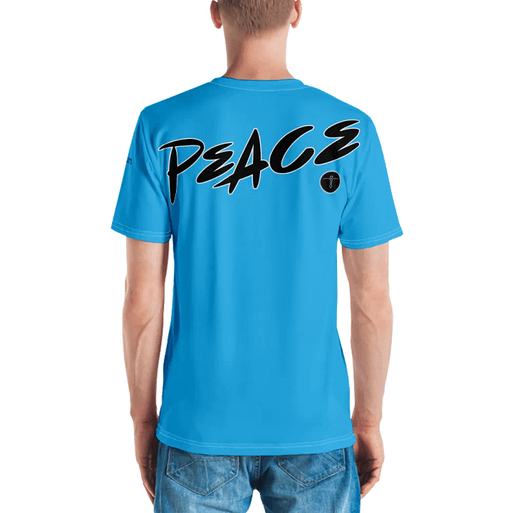 Love & Peace - Blue - Crew Neck T-Shirt product image (2)