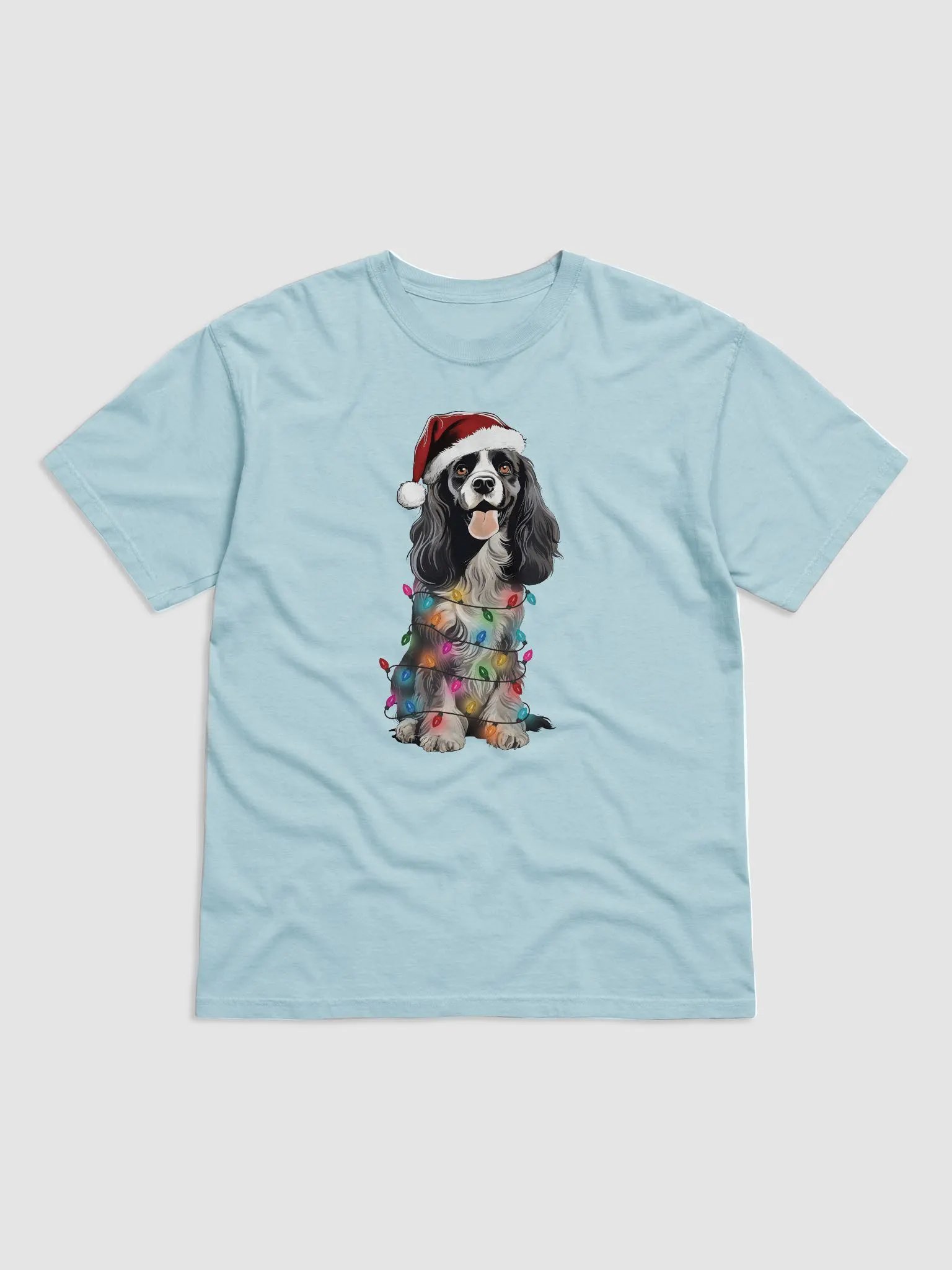 Funny Cocker Spaniel(Black & White) Christmas T-Shirt for Cocker Spaniel Paw-rents product image (14)