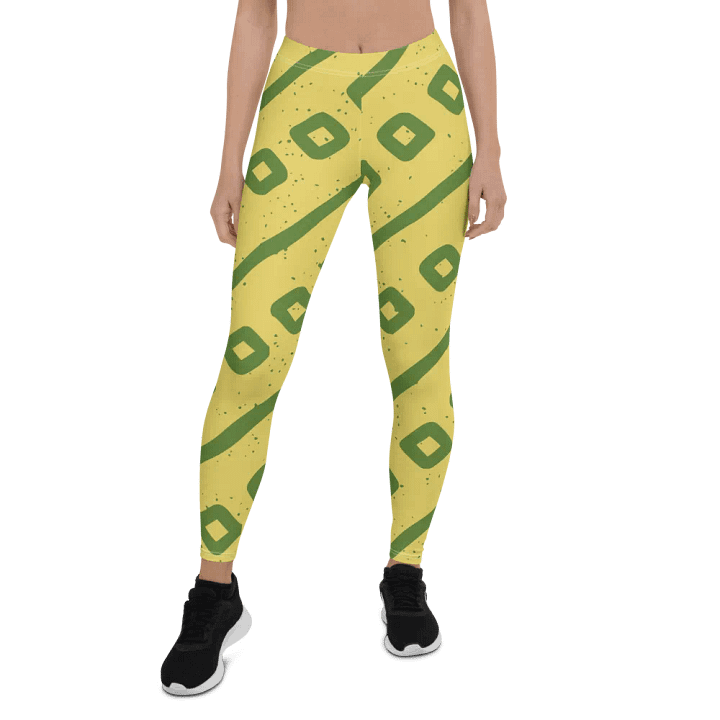 Geometric Green Squares All-Over Leggings product image (1)