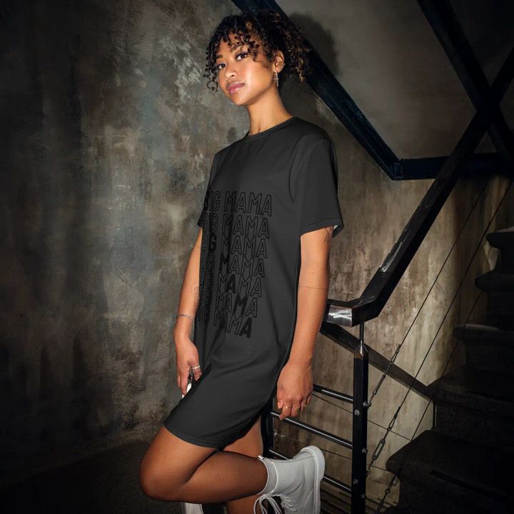 Big Mama Oversized T-Shirt Dress | Black Graphic Tee product image (1)