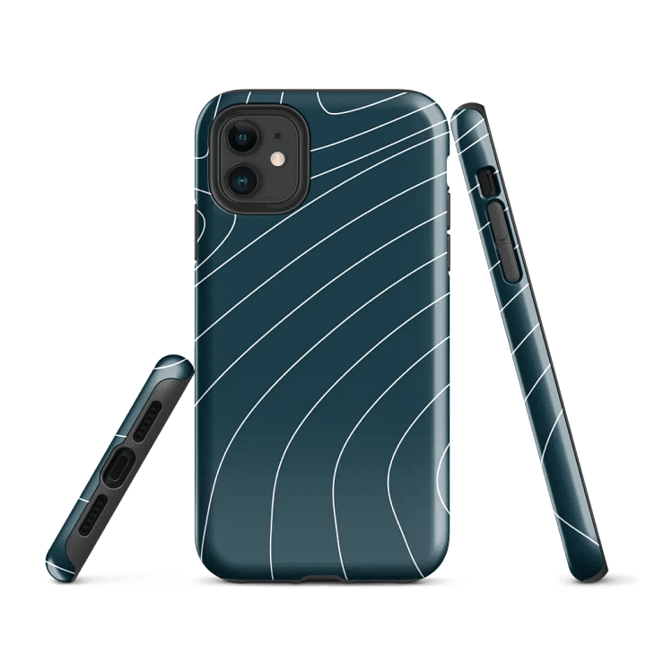 Topographic Teal Tough iPhone® Case product image (1)