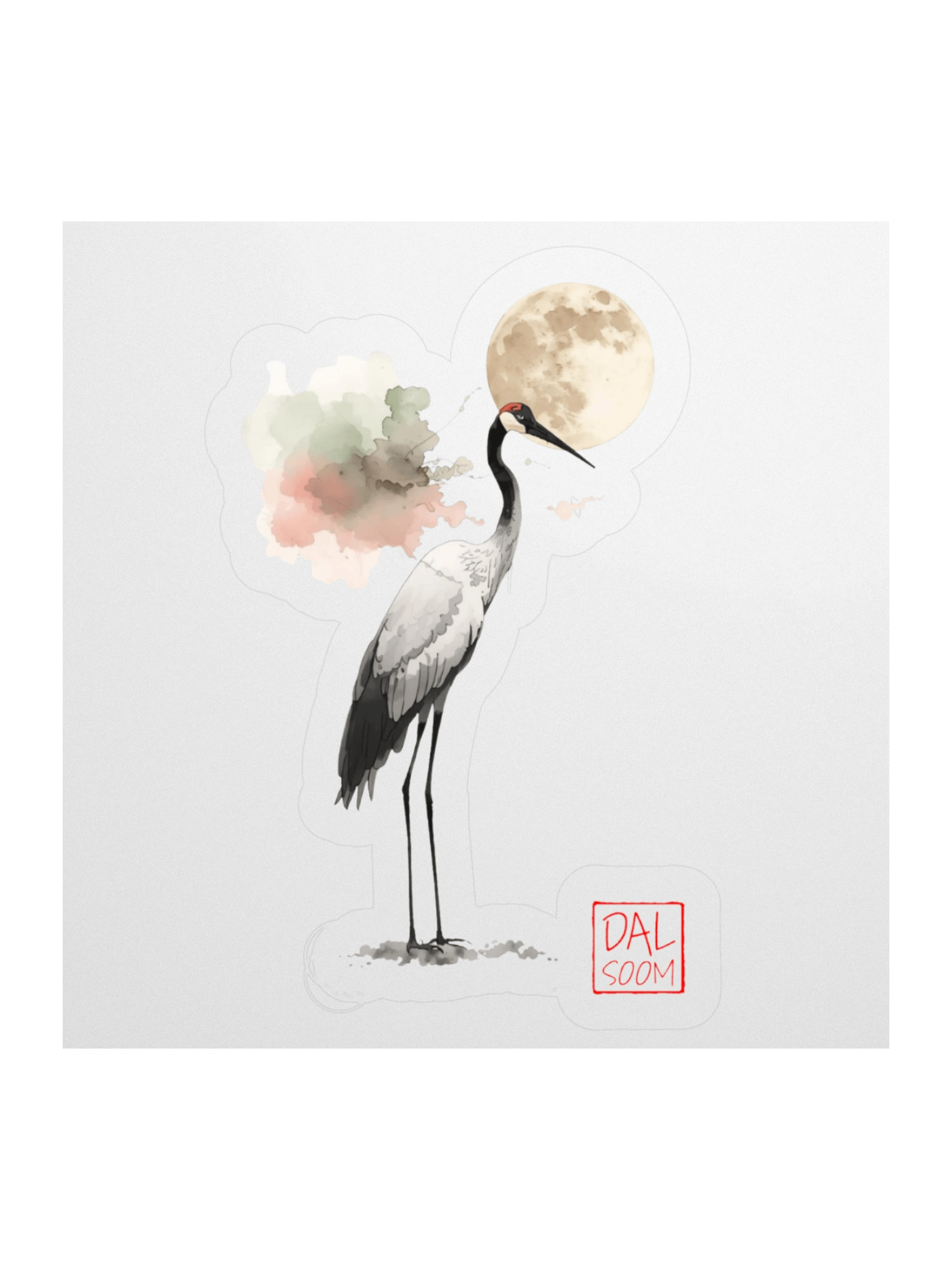 Moonlit Crane Kiss Cut Stickers product image (3)