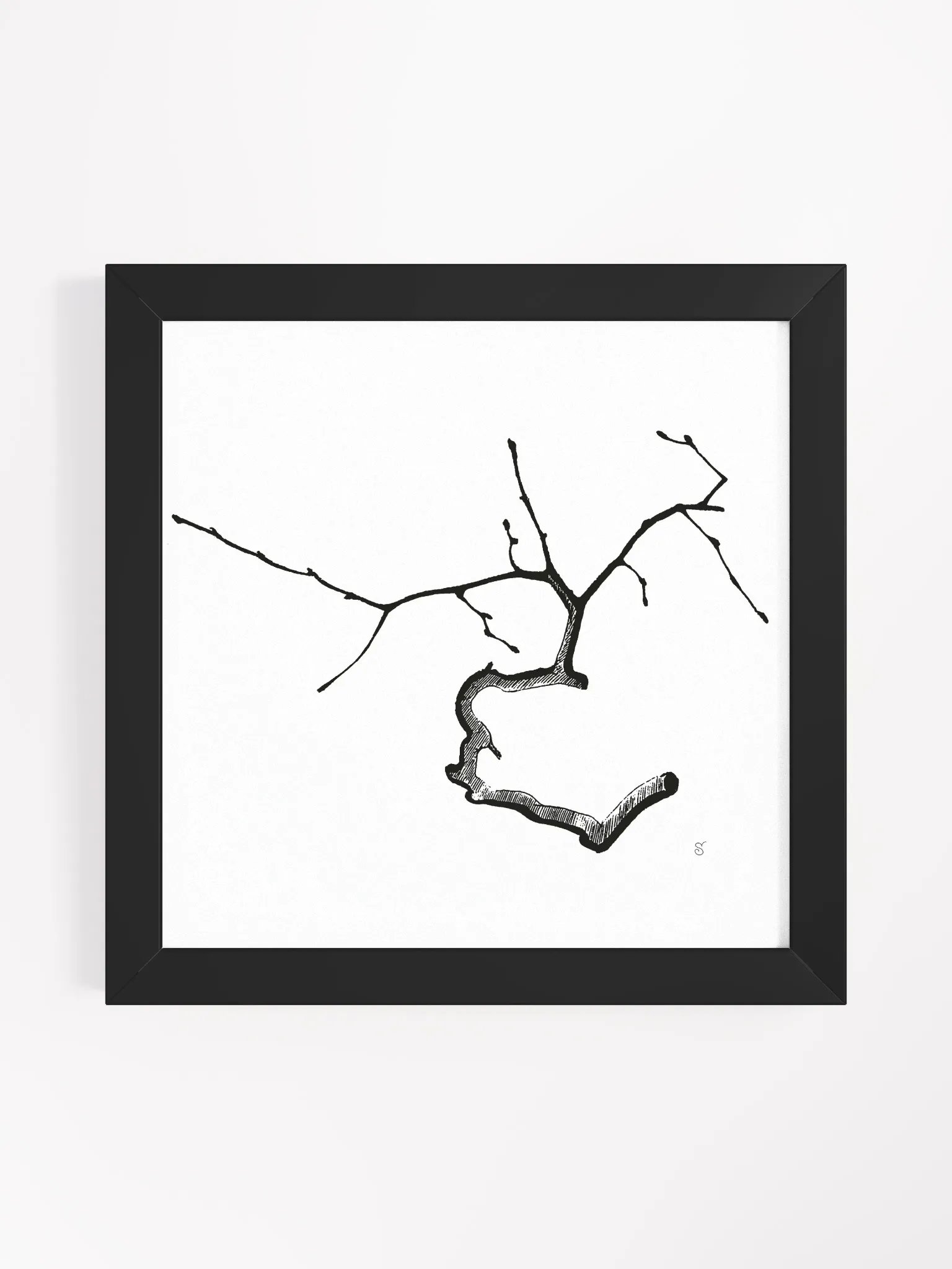 Minimalist Tree Branch Framed Poster. -Elegant Twig product image (3)