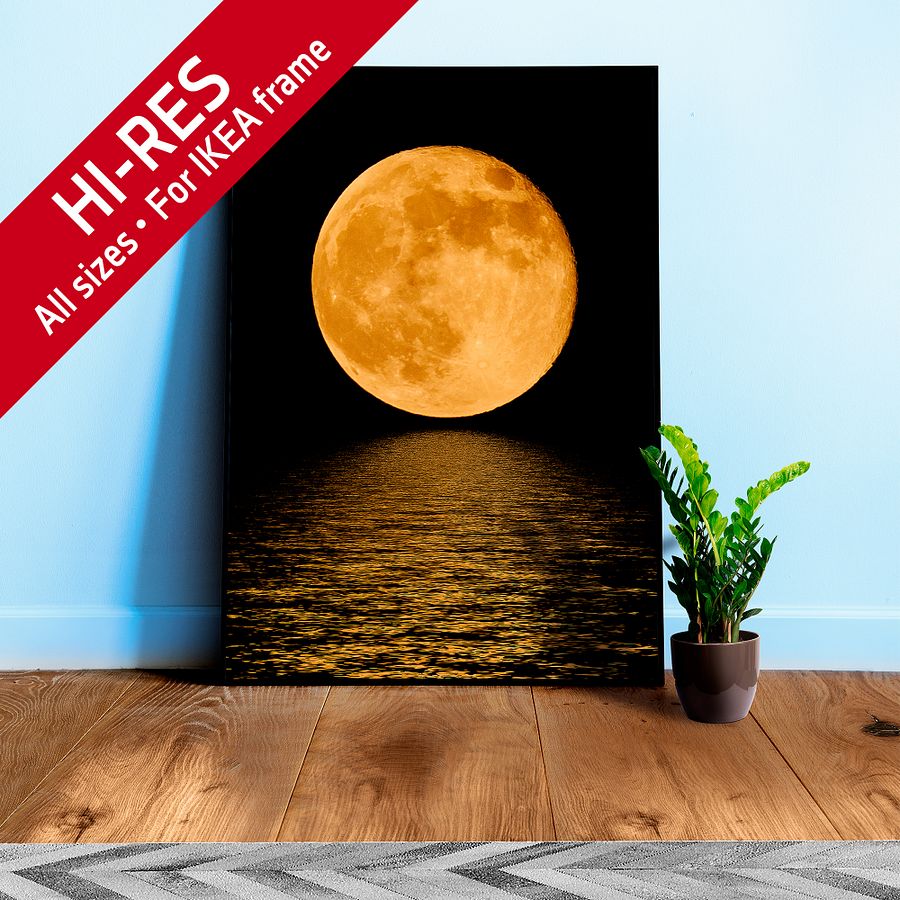 Full Moon (Hi-Res poster) — space poster, Moon poster, space art, Moon photo, photo poster product image (1)