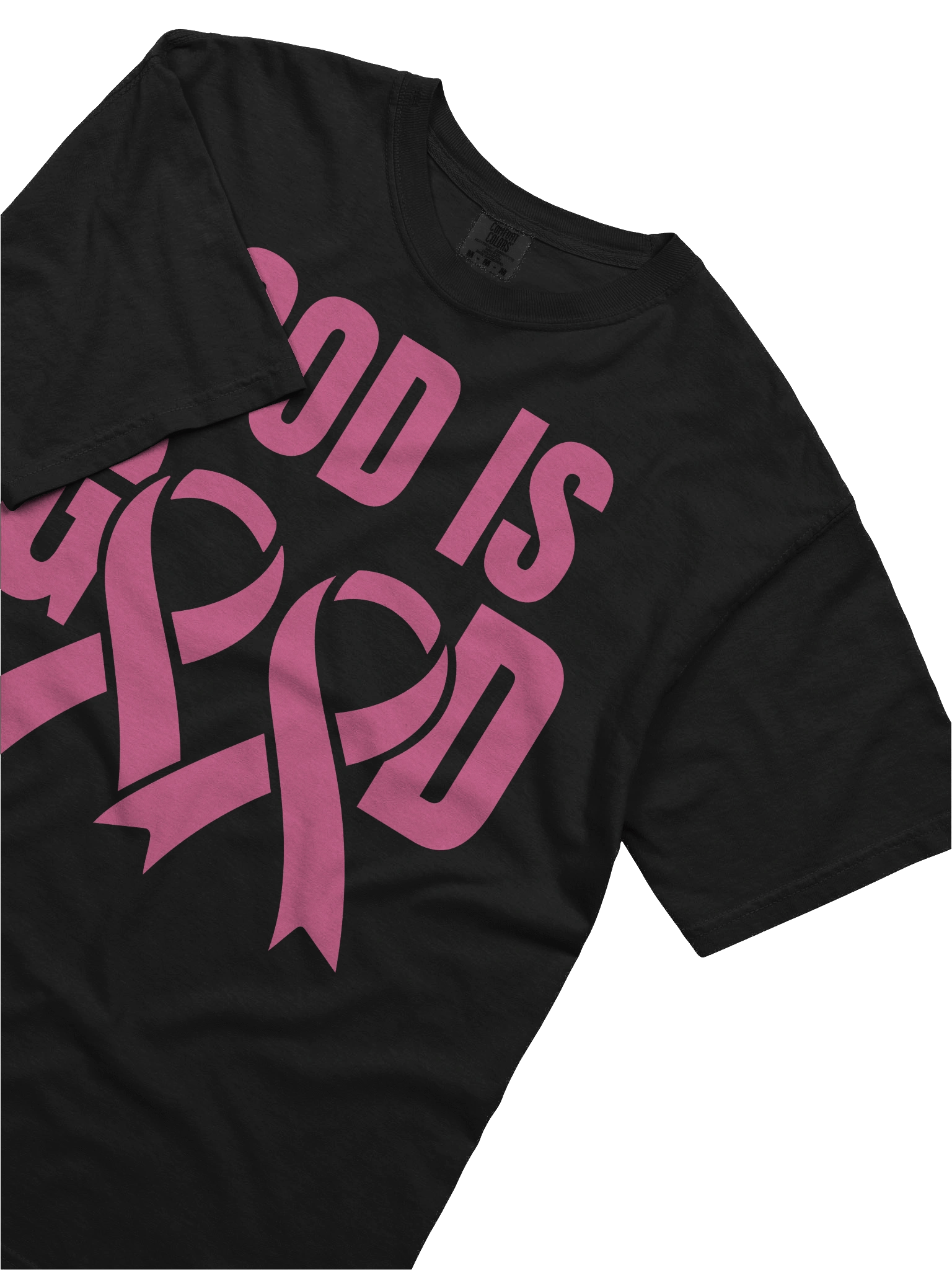 ✨ God Is Good – Breast Cancer Awareness Comfort Colors Tee product image (3)