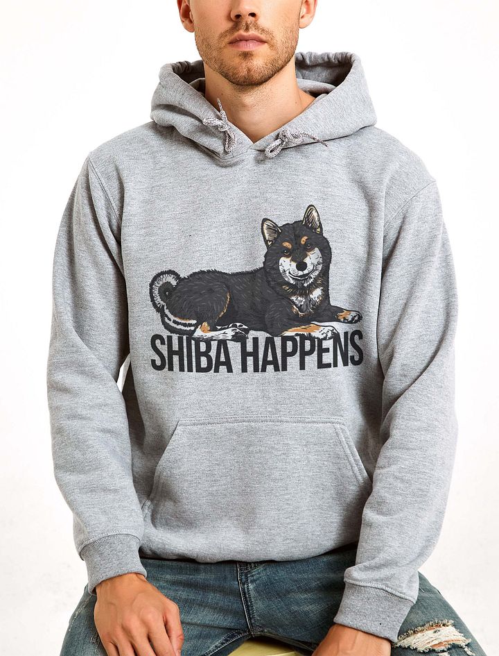 Shiba Happens Hooded Sweatshirt of a Shiba Inu(Tricolor) | Funny Hoodie for Shiba Inu Paw-rents product image (23)