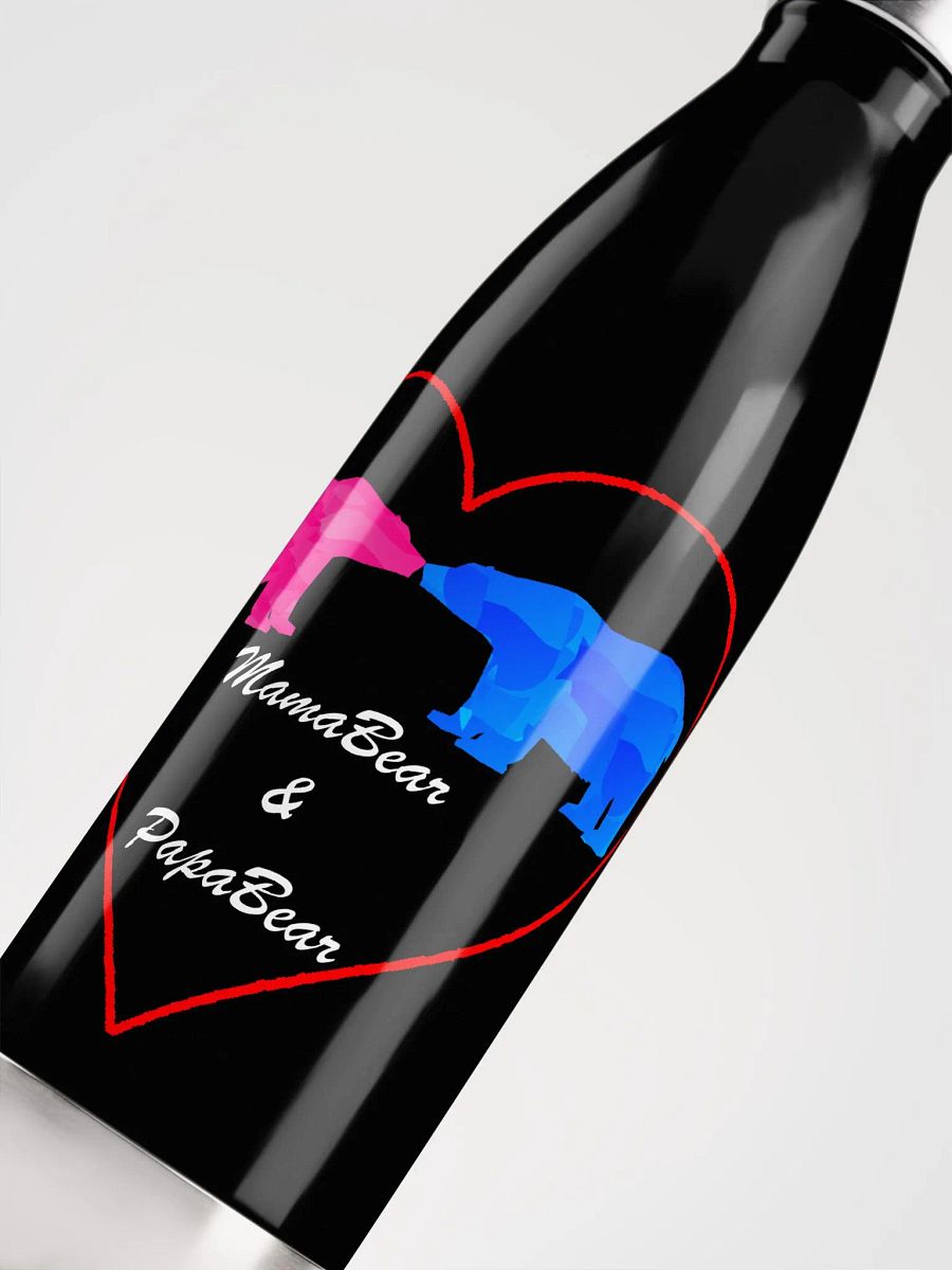 Mama & Papa Bear Water Bottle Black product image (5)