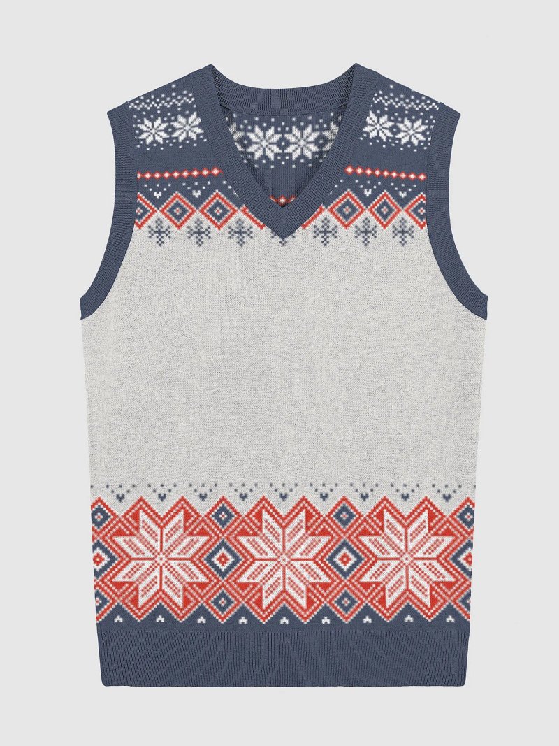 Cosmic Knit Visions V-Neck Vest