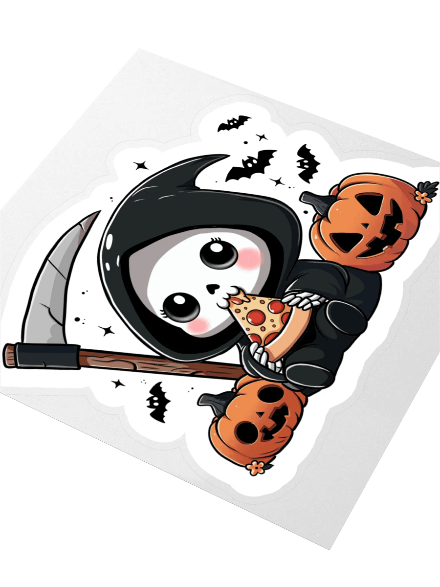 Grim Pizza Party Kiss-Cut Stickers - No Words product image (3)