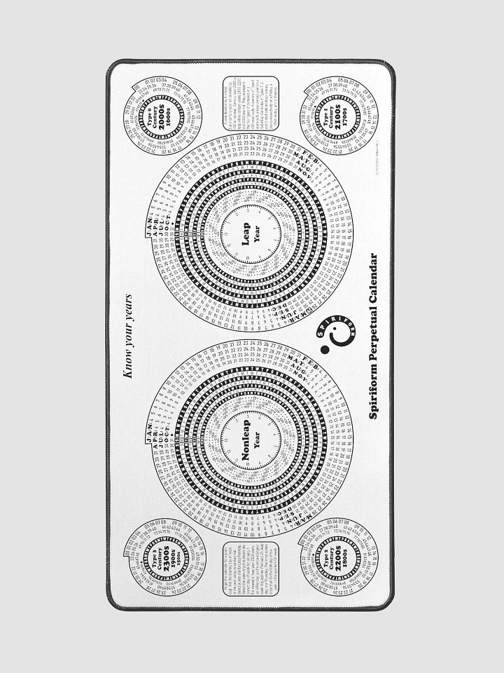 Spiriform Perpetual Calendar Desk Mat product image (2)