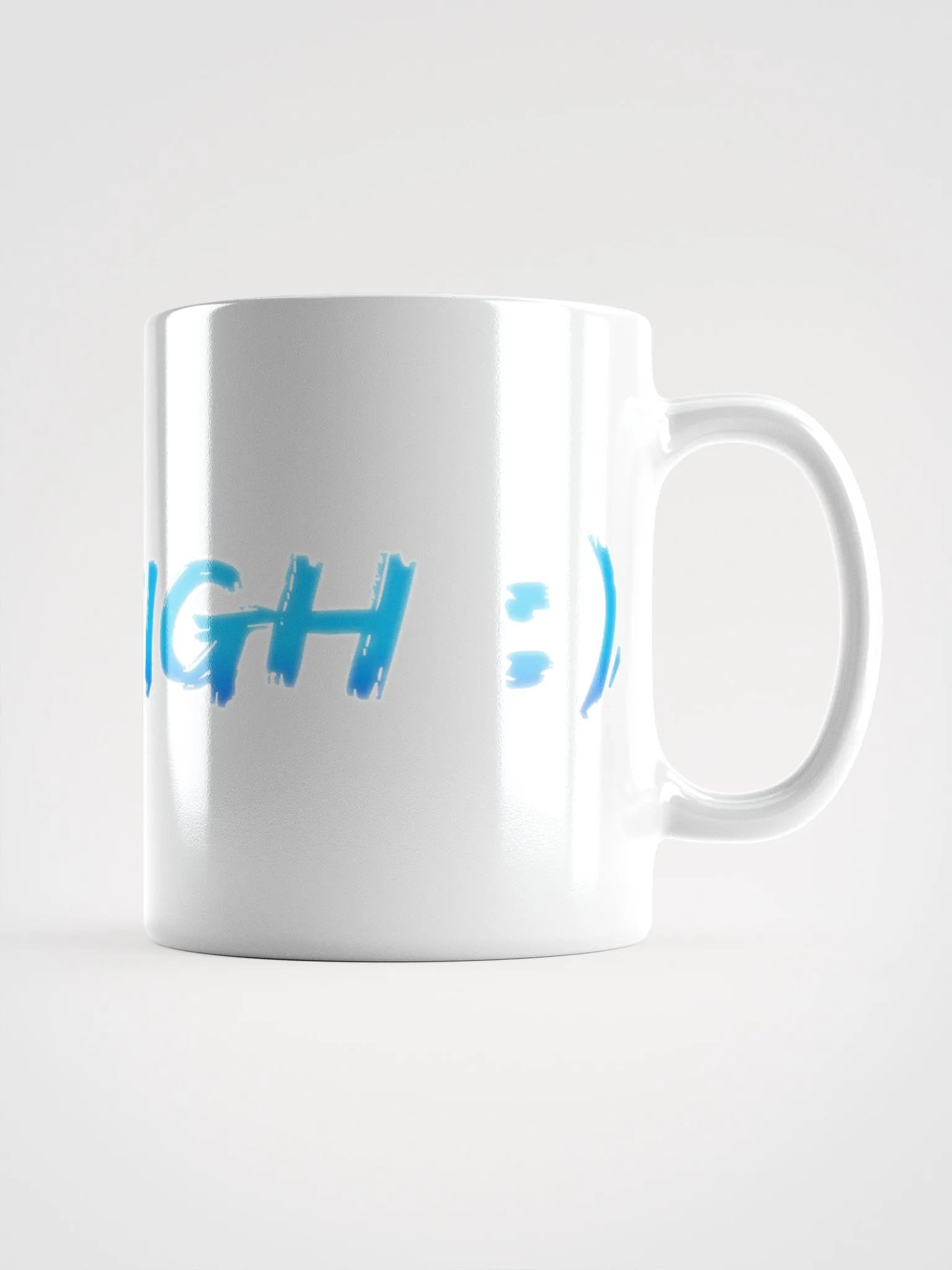 White Glossy Stay High Mug (Blue Text) product image (1)