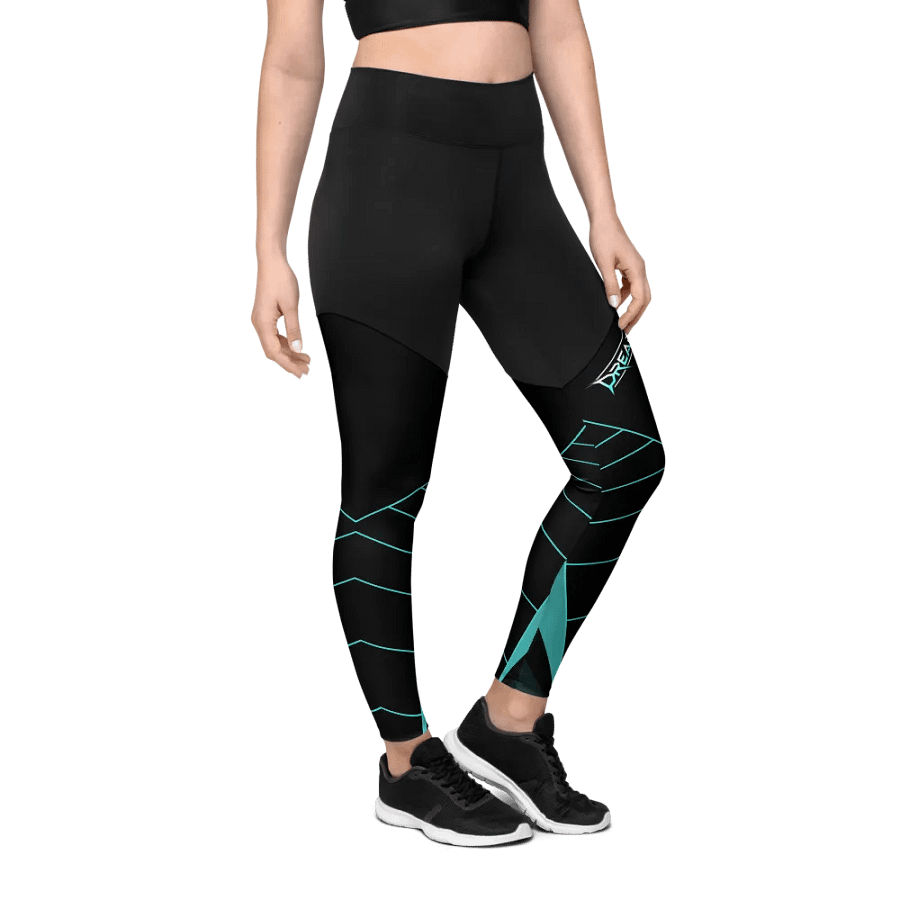 DREADFANG Black/Blue Sports Leggings product image (4)
