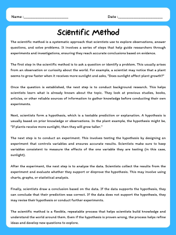 Scientific Method Reading Passage with Comprehension Questions product image (1)