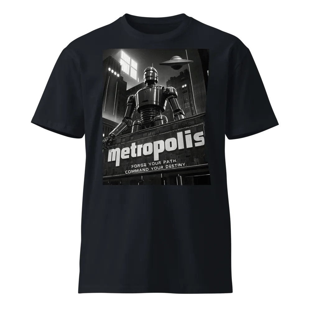 Forge Your Path, Command Your Destiny – Art Deco Robot Premium Cotton T-Shirt product image (13)