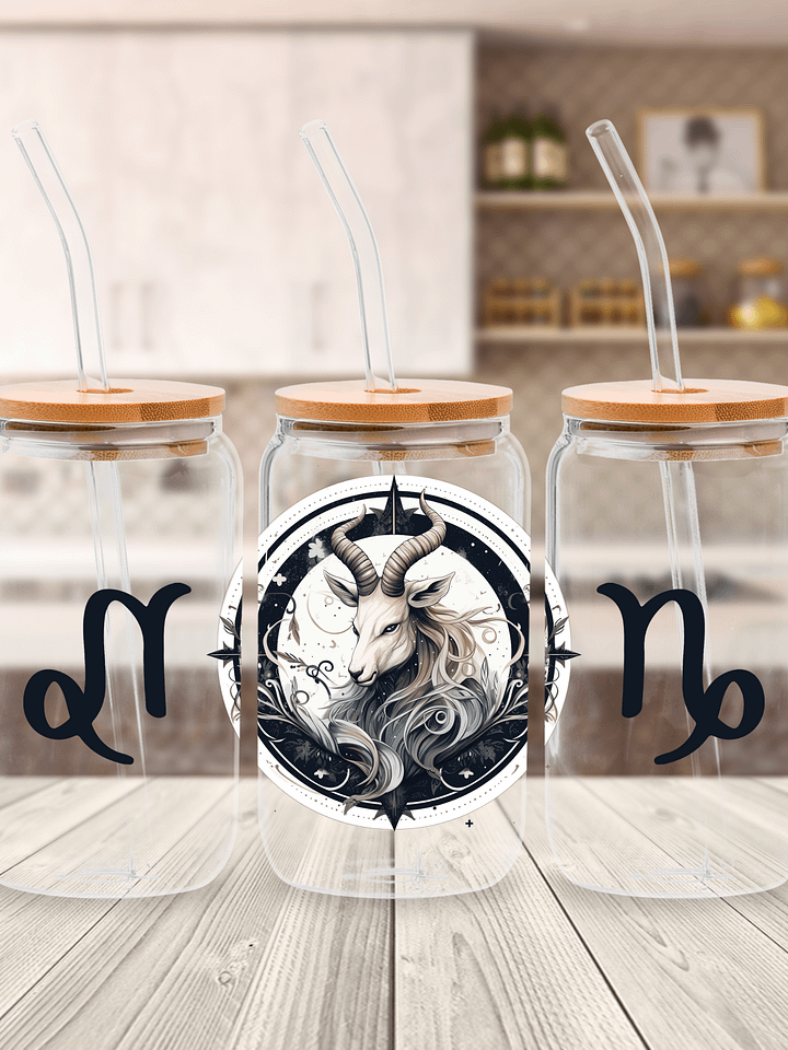 Capricorn Zodiac Glass Can Sipper product image (1)