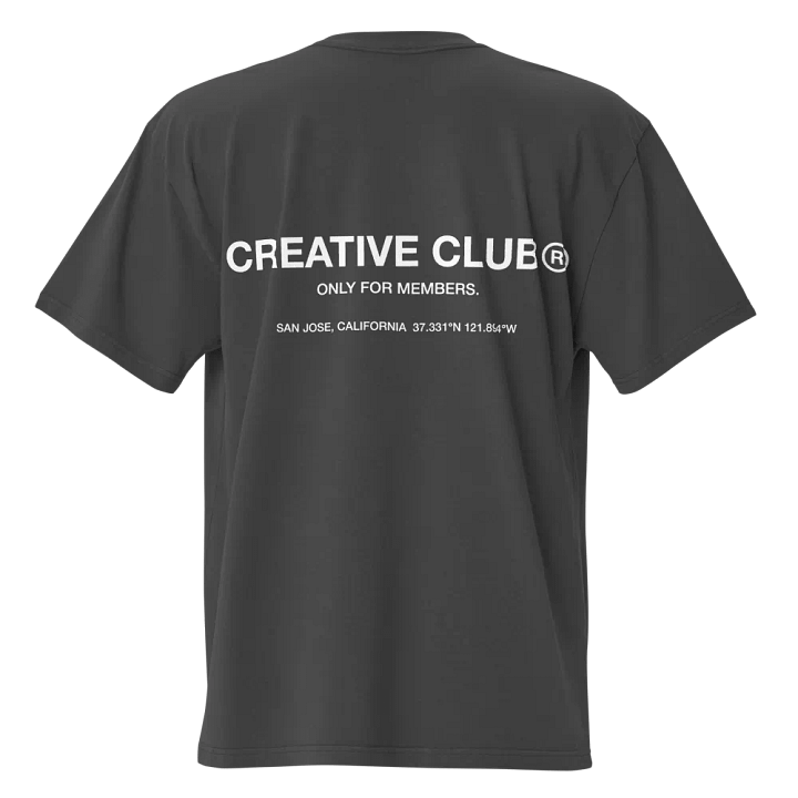 Oversized Creative Club Faded Black T-Shirt product image (2)