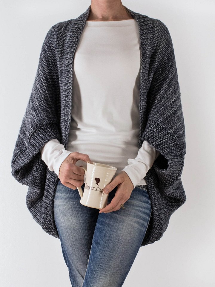 Bulky Scoop Shrug Knitting Pattern - Decisiveness product image (1)