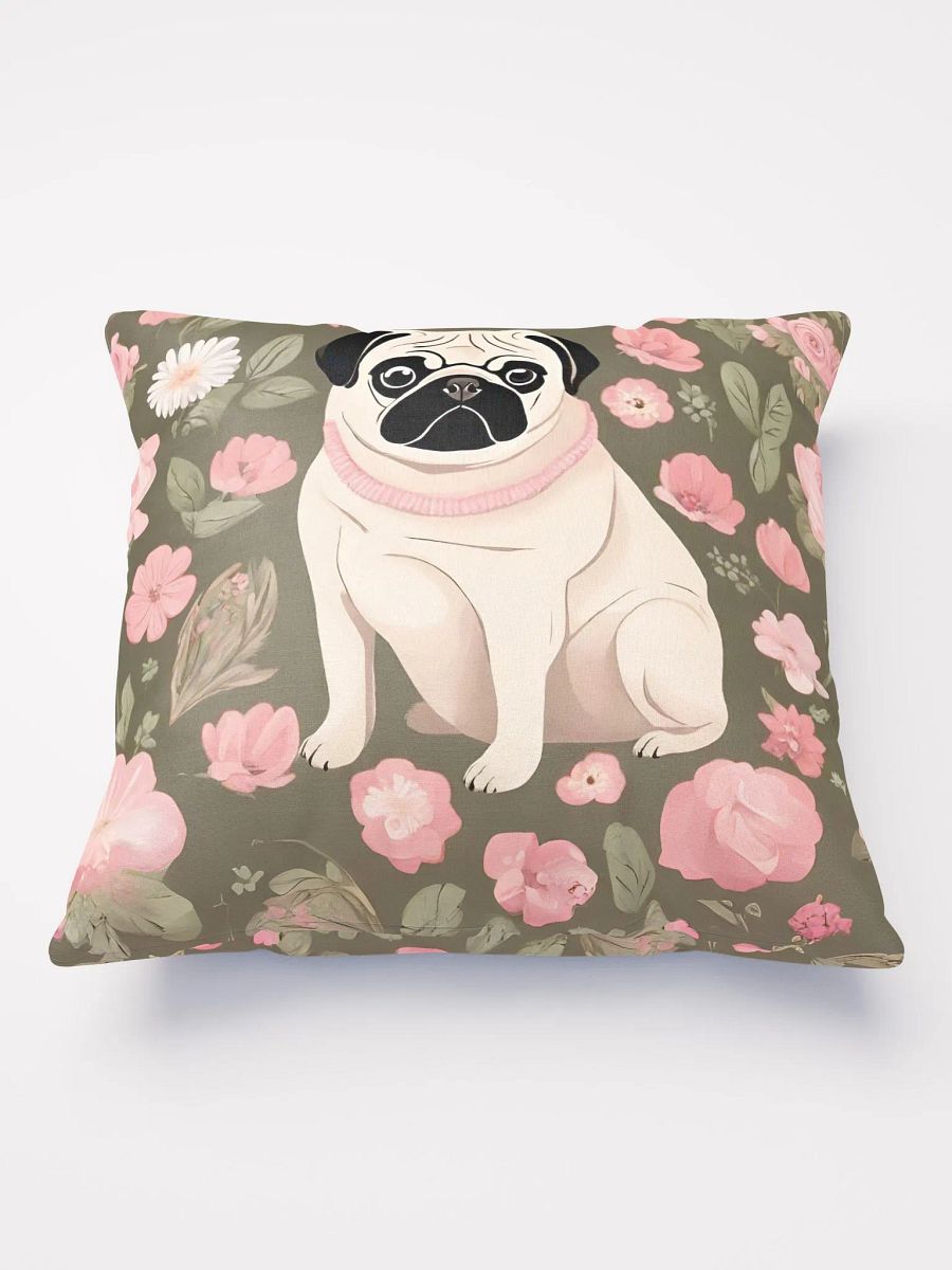 Pug and Flowers Pattern Pillow product image (3)