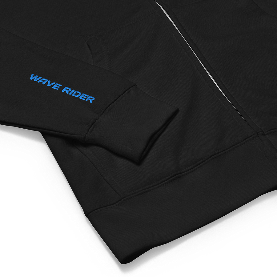 Embroidered Wave Rider Fleece Zip-Up Hoodie (Aqua) product image (8)