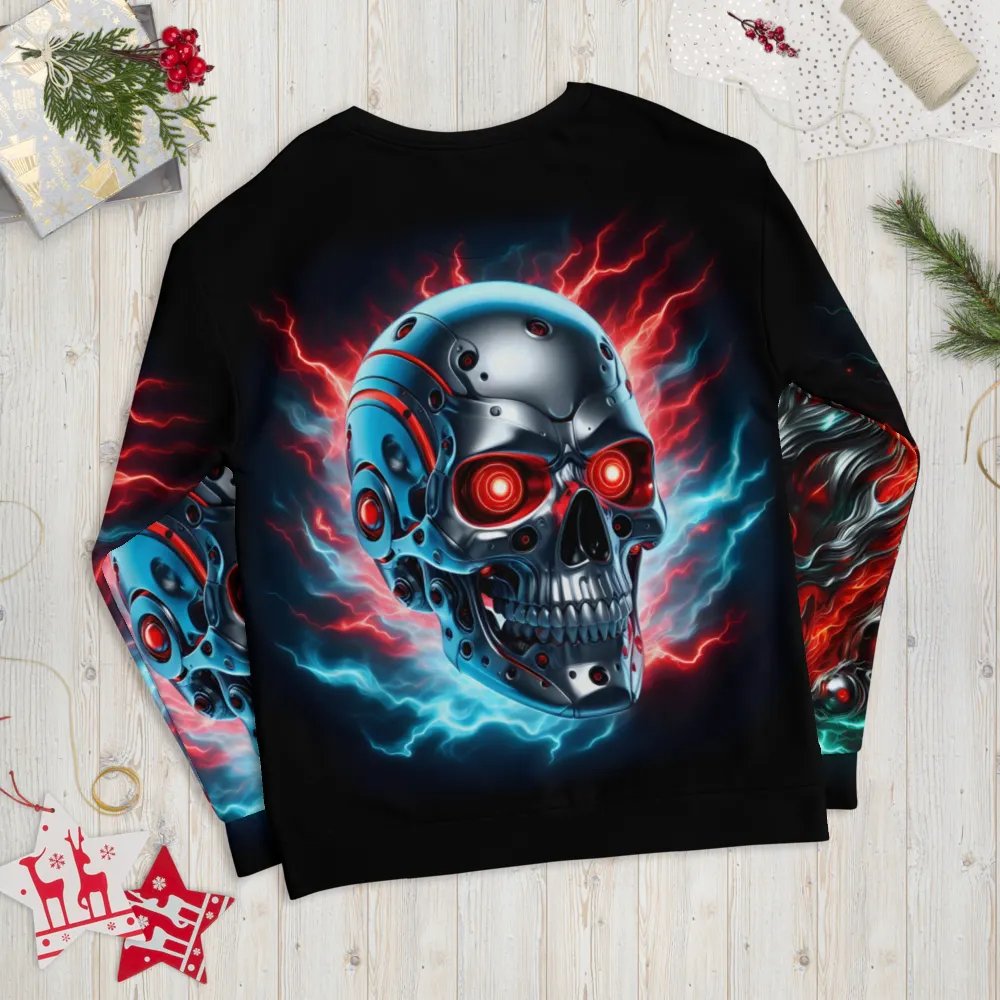 Futuristic RoboSkull All-Over - Unisex Sweatshirt #10 product image (11)