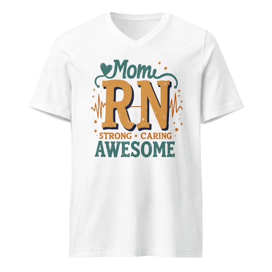 Mom RN, Strong, Caring, and Awesome V-Neck Tee product image (5)