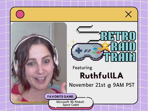 Thursday is my first Raid Train with the Twitch Women's Guild and it's a Retro Raid Train! 9am Pacific!

Head over to my stor...