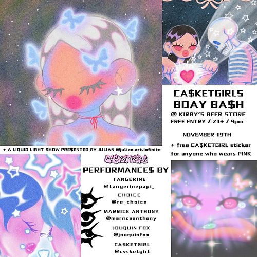 announcement(s) ˚ ༘♡ ⋆｡˚

i, CA$KETGIRL, am throwing a birthday bash at kirby’s! November 19th, 9pm, 21+. i jus wanna dance w...