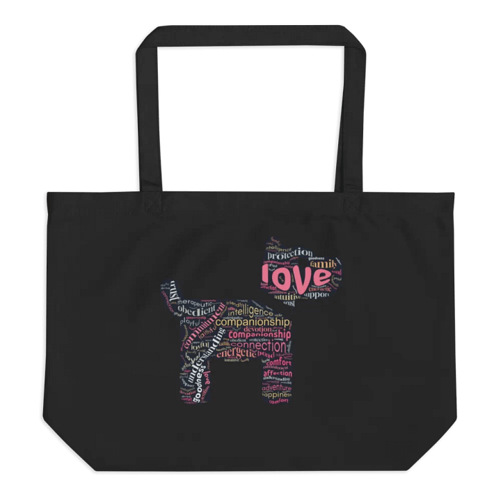 Dog Love in Words Large Eco Organic Cotton Twill Tote Bag product image (1)