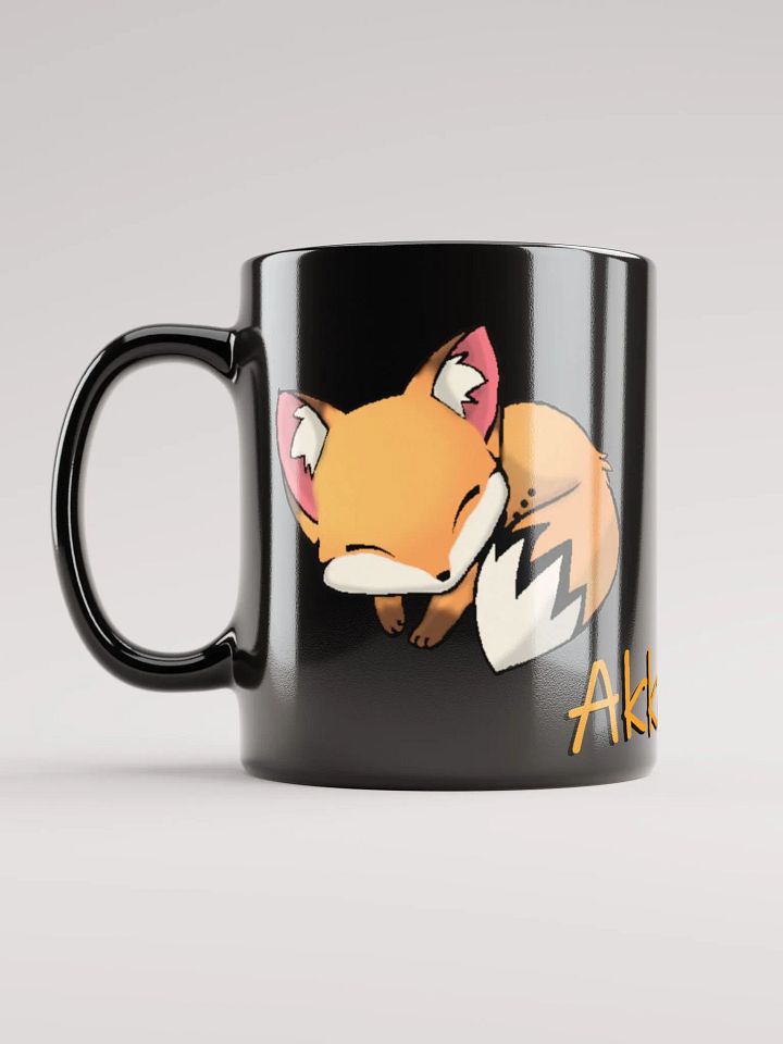 Sleepy Fox Black Glossy Mug product image (1)