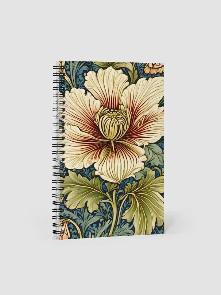 SPIRAL NOTEPAD WILLIAM MORRIS INSPIRED FLOWER product image (1)