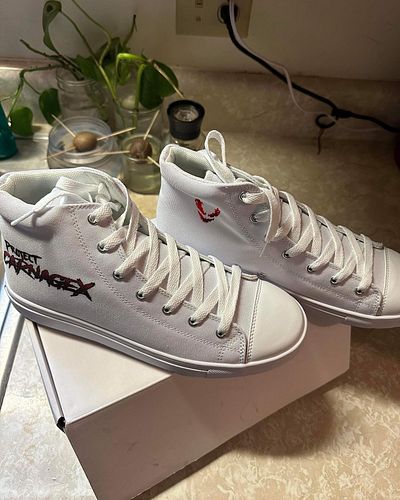 Pictures sent of my shoes from my merch store!! They came out amazing!